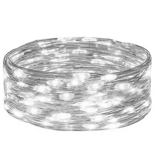 Lampki choinkowe 20 LED druciki mikro na baterie biały zimny - Oświetlenie świąteczne - miniaturka - grafika 1