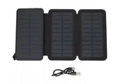 Powerbanki - Powerbank Solarny, Baterie Słoneczne 8000 mAh, Przenośny, Czarny, Kabel USB-C - miniaturka - grafika 1