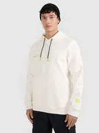 Bluzy męskie - 4F Bluza dresowa nierozpinana z kapturem męska - biała XL - miniaturka - grafika 1