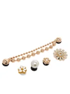 Akcesoria obuwnicze - Crocs Ozdoba do butów PRETTY IN GOLD 5 PACK 10014866 Złoty - miniaturka - grafika 1