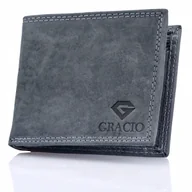 Portfele - Klasyczny męski portfel skóra naturalna nubuk czarna na prezent dla taty - miniaturka - grafika 1