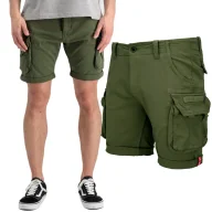 Odzież taktyczna i umundurowanie - Spodenki Alpha Industries Crew Short 176203 142 - Ciemnooliwkowe  38 - miniaturka - grafika 1