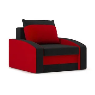 Fotel do salonu, Hewlet, 87x92x75 cm, czarny, czerwony - Fotele - miniaturka - grafika 1