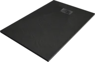 Brodziki prysznicowe - Mexen Hugo brodzik prostokątny SMC 110 x 80 cm, czarny, maskownica czarna - 42708011-B - miniaturka - grafika 1