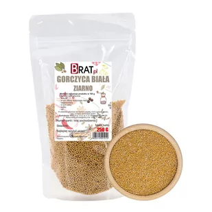 Gorczyca biała ZIARNO 250g Wysoka JAKOŚĆ Produkt NATURALNY - Ziarna i nasiona roślin strączkowych - miniaturka - grafika 1