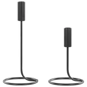 Świeczniki - Zestaw 2 świeczników żelazny czarny BUNYU - miniaturka - grafika 1