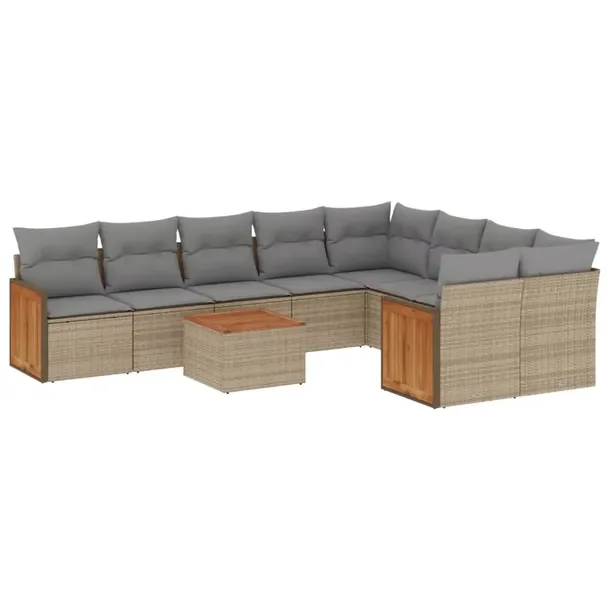Zestaw mebli ogrodowych modułowych beżowy rattan PE 62 x 62 x 69 cm