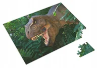 Puzzle - Puzzle Dinozaur Dinozaury Dino Welociraptor + Imię pudełko A3 252 el. - miniaturka - grafika 1