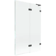 Parawany nawannowe - Mexen Lunar L parawan nawannowy 2-skrzydłowy prawy 110 x 150 cm, transparent, gun gray szczotkowany - 897L-110-100-66-00-P - miniaturka - grafika 1