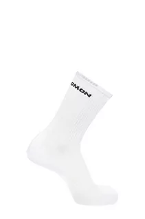 Skarpetki damskie - Salomon Unisex Flow Crew 3-pak biało-czarne skarpety - grafika 1