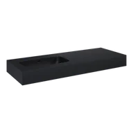 Umywalki - ELITA DIMPLE 120 LEWA  UMYWALKA MARMUR BLACK MATT 168871 - miniaturka - grafika 1