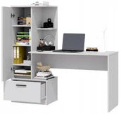 Biurka dla dzieci - Nowoczesne biurko z regałem Regi Biały Regał Biurko Szuflada Uchwyty Styl - miniaturka - grafika 1