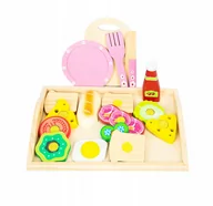 Łamigłówki - Drewniany Zestaw Śniadaniowy Dla Dzieci Taca - miniaturka - grafika 1