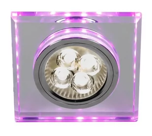 OPRAWA STROPOWA STAŁA KWADRATOWA SS-22 CH/TR+PK GU10 50W+LED SMD 2,1W FIOLETOWY - Lampy pozostałe - miniaturka - grafika 1