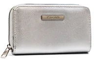 Portfele - Portfel damski piórnik na suwak z kółkiem do kluczy skóra ekologiczna Cavaldi, srebrny - miniaturka - grafika 1