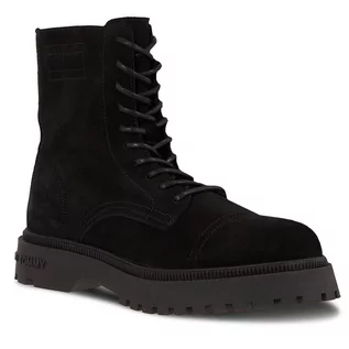 Botki męskie - Trzewiki Tommy Jeans Tjm Casual Boot Suede EM0EM01336 Black BDS - grafika 1