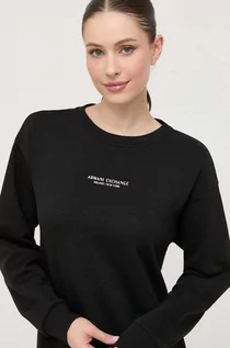 Sukienki - Armani Exchange sukienka kolor czarny mini prosta - grafika 1