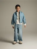 Spodnie i spodenki dla dziewczynek - Reserved - Jeansy baggy - niebieski - miniaturka - grafika 1