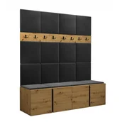 Meble do przedpokoju - Garderoba szafka na buty meble do przedpokoju z panelami tapicerowanymi ORION 5 dąb artisan biały grafit - miniaturka - grafika 1