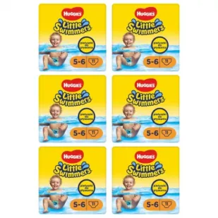 Huggies Pieluchy do pływania 5-6 Little Swimmers (12-18 kg) Zestaw 6 x 11 szt. - Pieluchy - miniaturka - grafika 1