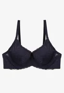 Biustonosze - Granatowy Biustonosz Koronkowy Typu Full Cup Varedis - Renee - miniaturka - grafika 1