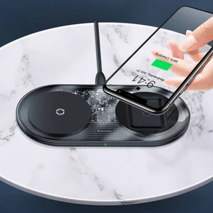 Baseus Simple 2w1 ładowarka bezprzewodowa Qi do telefonu i słuchawek AirPods 15W biały (WXJK-02) - Ładowarki do telefonów - miniaturka - grafika 14