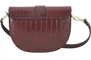 Listonoszka damska croco - Brązowa - Torebki damskie - miniaturka - grafika 4