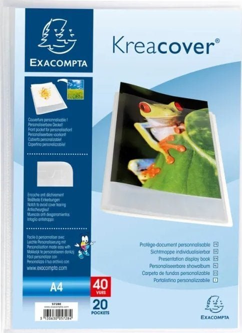 Exacompta Demomappe  Kreacover® A4 med 20 lommer transparent