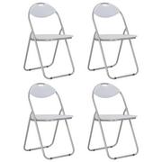 Krzesła - vidaXL Składane krzesła jadalniane, 4 szt., białe, sztuczna skóra - miniaturka - grafika 1