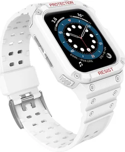 Hurtel Protect Strap Band opaska z etui do Watch 7 / 6 / 5 / 4 / 3 / 2 / SE (41 / 40 / 38mm) obudowa pancerny pokrowiec na zegarek biały - Akcesoria do smartwatchy - miniaturka - grafika 1