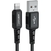 Kable USB - Acefast kabel MFI USB - Lightning 1,2m, 2,4A czarny (C1-02 black) C1-02-A-L black - miniaturka - grafika 1