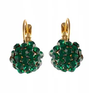 Kokony niemowlęce - KOLCZYKI Z KRYSZTAŁKAMI PRECIOSA (P8126AU-EMERALD) - miniaturka - grafika 1