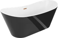 Wanny - Mexen Montana wanna wolnostojąca 180 x 80 cm, biała/czarna, przelew miedź szczotkowana - 52011808075-65 - miniaturka - grafika 1