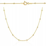 Naszyjniki - Złoty naszyjnik choker kulki srebro 925 zł 50 cm - miniaturka - grafika 1
