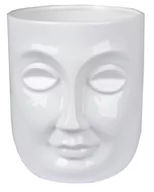 Donice - 211333-22 doniczka twarz biała duża 18x18x22 cm - miniaturka - grafika 1