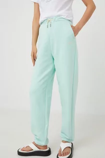 Spodnie damskie - Lee spodnie dresowe damskie kolor zielony gładkie - grafika 1