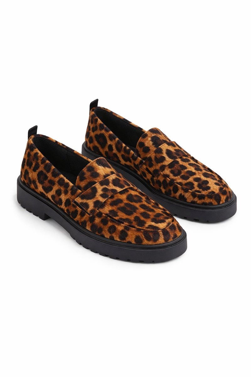 HOFF MOKASYNY DAMSKIE WZÓR LEOPARD Z GRUBĄ CZARNĄ PODESZWĄ 39 1I3A