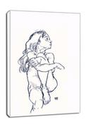 Obrazy i zdjęcia na płótnie - Seated Nude Girl Clasping Her Left Knee, Egon Schiele - obraz na płótnie Wymiar do wyboru: 30x40 cm - miniaturka - grafika 1