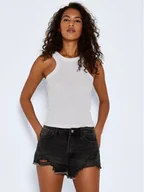 Koszulki i topy damskie - Noisy May Top Maya 27020871 Biały Slim Fit - miniaturka - grafika 1