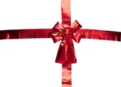 Ozdoby bożonarodzeniowe - KOKARDA NA DRZWI 33x10x42CM WSTĄŻKA 4,3M CZERWONA - miniaturka - grafika 1
