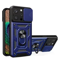 Etui i futerały do telefonów - Hurtel Hybrid Armor Camshield etui iPhone 14 Pro pancerny pokrowiec z osłoną na aparat niebieskie - miniaturka - grafika 1