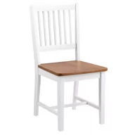Krzesła - Actona Krzesło Do Jadalni Birssy 89X43X50 Białe + Naturalne - miniaturka - grafika 1