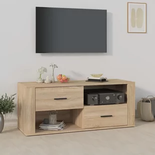 Szafka pod telewizor, dąb sonoma, 100x35x40 cm - Szafki RTV - miniaturka - grafika 1