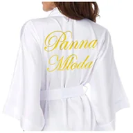 Komplety bielizny - Szlafrok damski satynowy z napisem Panna Młoda - M - miniaturka - grafika 1