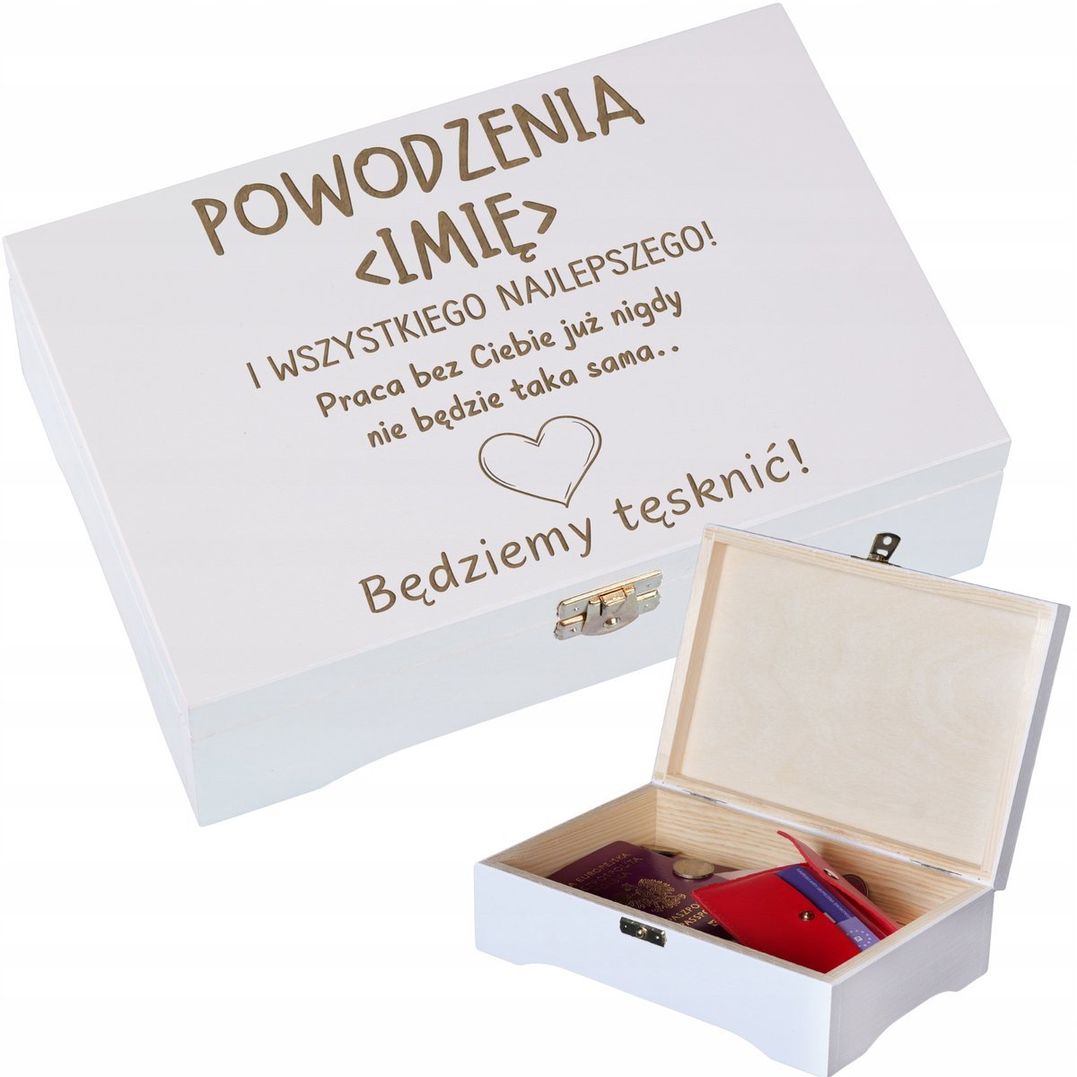 PREZENT POŻEGNANIE Z PRACY ODEJŚCIE KOLEŻANKI SZKATUŁKA Z GRAWEREM GRAWER