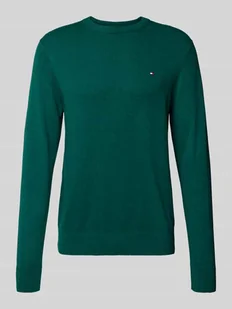 Sweter z dzianiny o kroju regular fit z mieszanki bawełny i kaszmiru - Swetry męskie - miniaturka - grafika 1