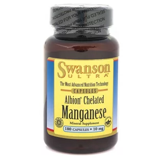 SWANSON Chelat manganu 10 mg, 180 kapsułek - Witaminy i minerały - miniaturka - grafika 1