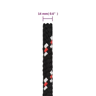 Linka żeglarska, czarna, 14 mm, 100 m, polipropylen - Żeglarstwo - miniaturka - grafika 7