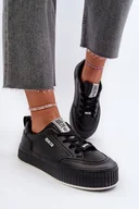 Sneakersy damskie - Sneakersy Damskie Na Platformie Big Star NN274255 Czarne-37 - miniaturka - grafika 1