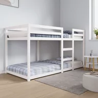 Łóżka dla dzieci i młodzieży - Łóżko piętrowe, białe, 90x200 cm, lite drewno sosnowe Lumarko! - miniaturka - grafika 1